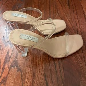 Steven By Steve Madden Clear Two Strap Heels